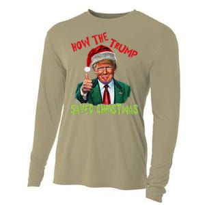 How The Trump Saved Christmas Funny Trump Christmas Cooling Performance Long Sleeve Crew