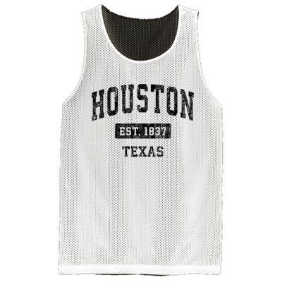 Houston Texas TX Vintage Sports Black Mesh Reversible Basketball Jersey Tank