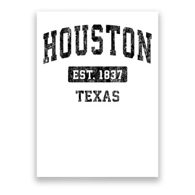 Houston Texas TX Vintage Sports Black Poster