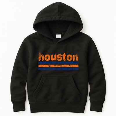 Houston Texas Three Stripe Vintage Weathered Kids Hoodie