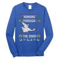 Honking Through The Snow Funny Goose Ugly Christmas Sweater Gift Long Sleeve Shirt