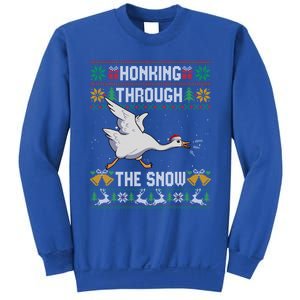 Honking Through The Snow Funny Goose Ugly Christmas Sweater Gift Sweatshirt