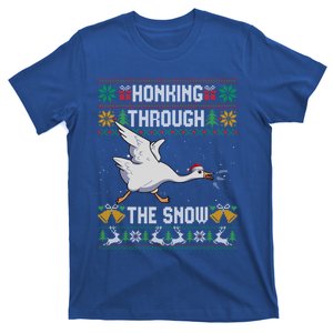 Honking Through The Snow Funny Goose Ugly Christmas Sweater Gift T-Shirt