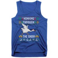 Honking Through The Snow Funny Goose Ugly Christmas Sweater Gift Tank Top