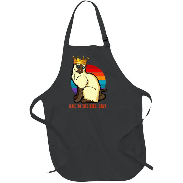 Hail To The King Baby Siamese Cat Wearing Crown Full-Length Apron With Pockets