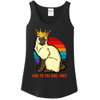 Hail To The King Baby Siamese Cat Wearing Crown Ladies Essential Tank