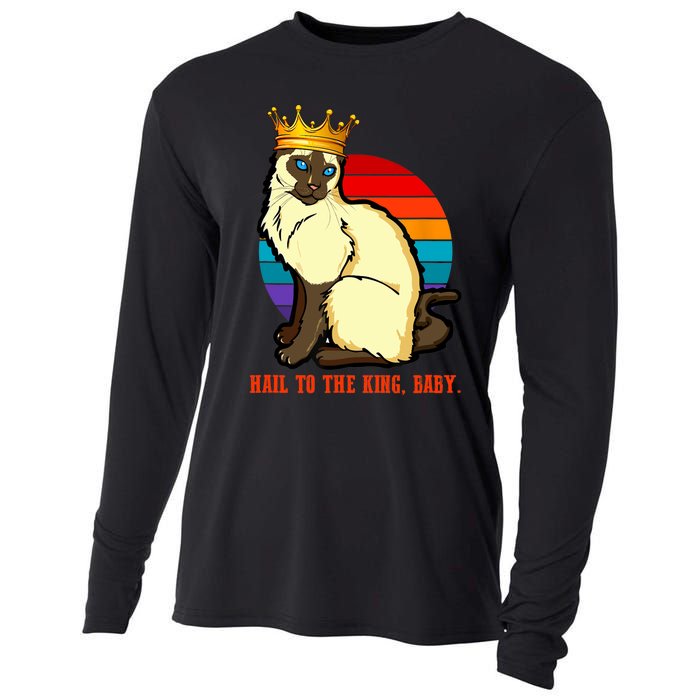 Hail To The King Baby Siamese Cat Wearing Crown Cooling Performance Long Sleeve Crew