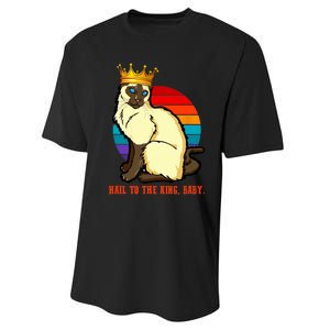 Hail To The King Baby Siamese Cat Wearing Crown Performance Sprint T-Shirt