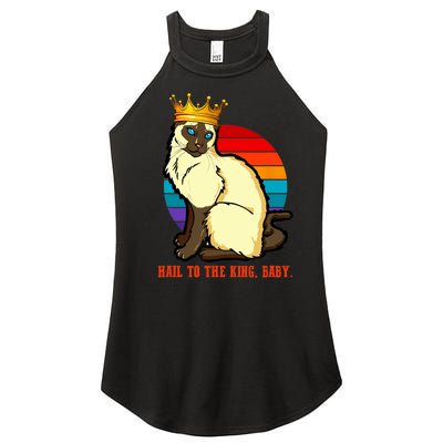 Hail To The King Baby Siamese Cat Wearing Crown Women’s Perfect Tri Rocker Tank