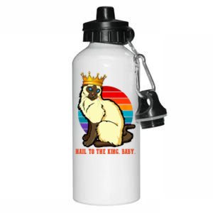 Hail To The King Baby Siamese Cat Wearing Crown Aluminum Water Bottle