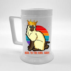 Hail To The King Baby Siamese Cat Wearing Crown Beer Stein