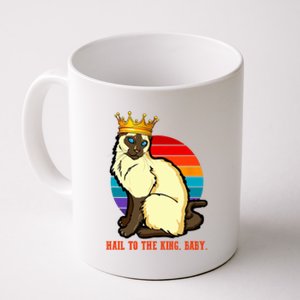 Hail To The King Baby Siamese Cat Wearing Crown Coffee Mug