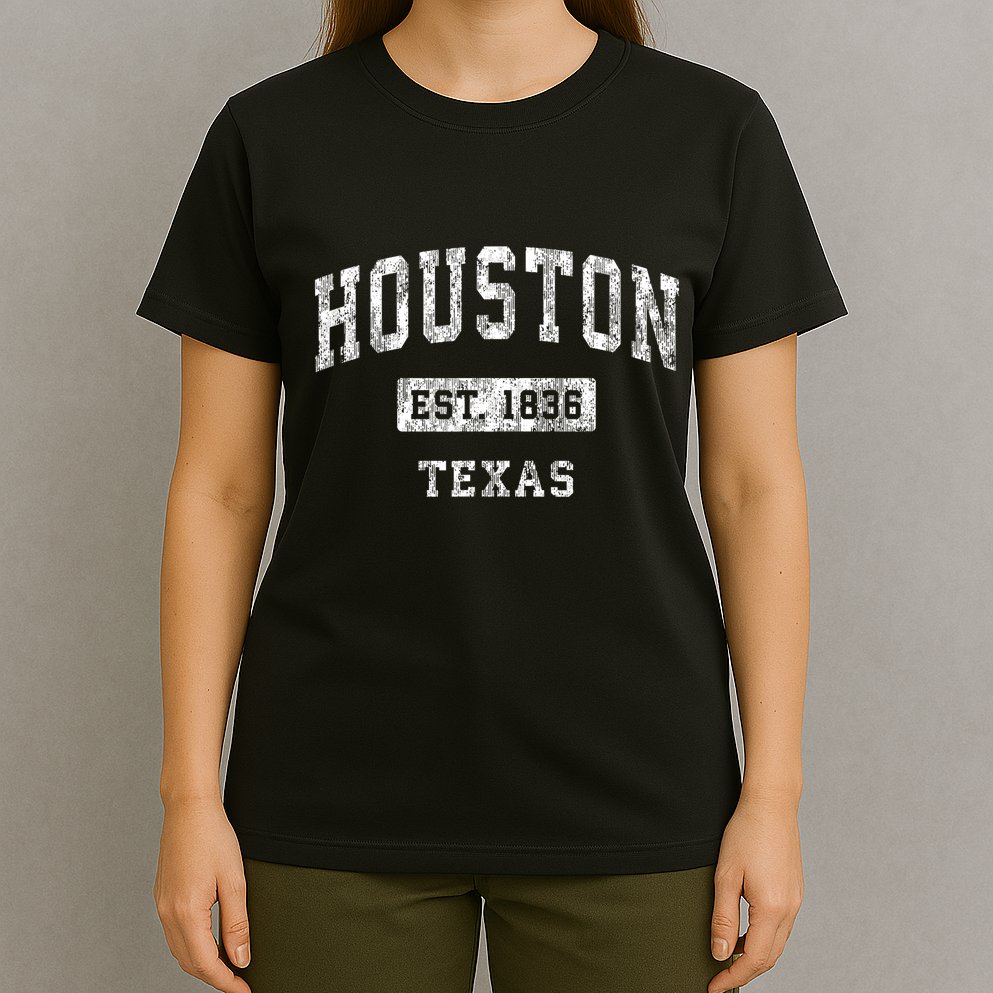 Houston Texas Tx Vintage Established Sports T-Shirt