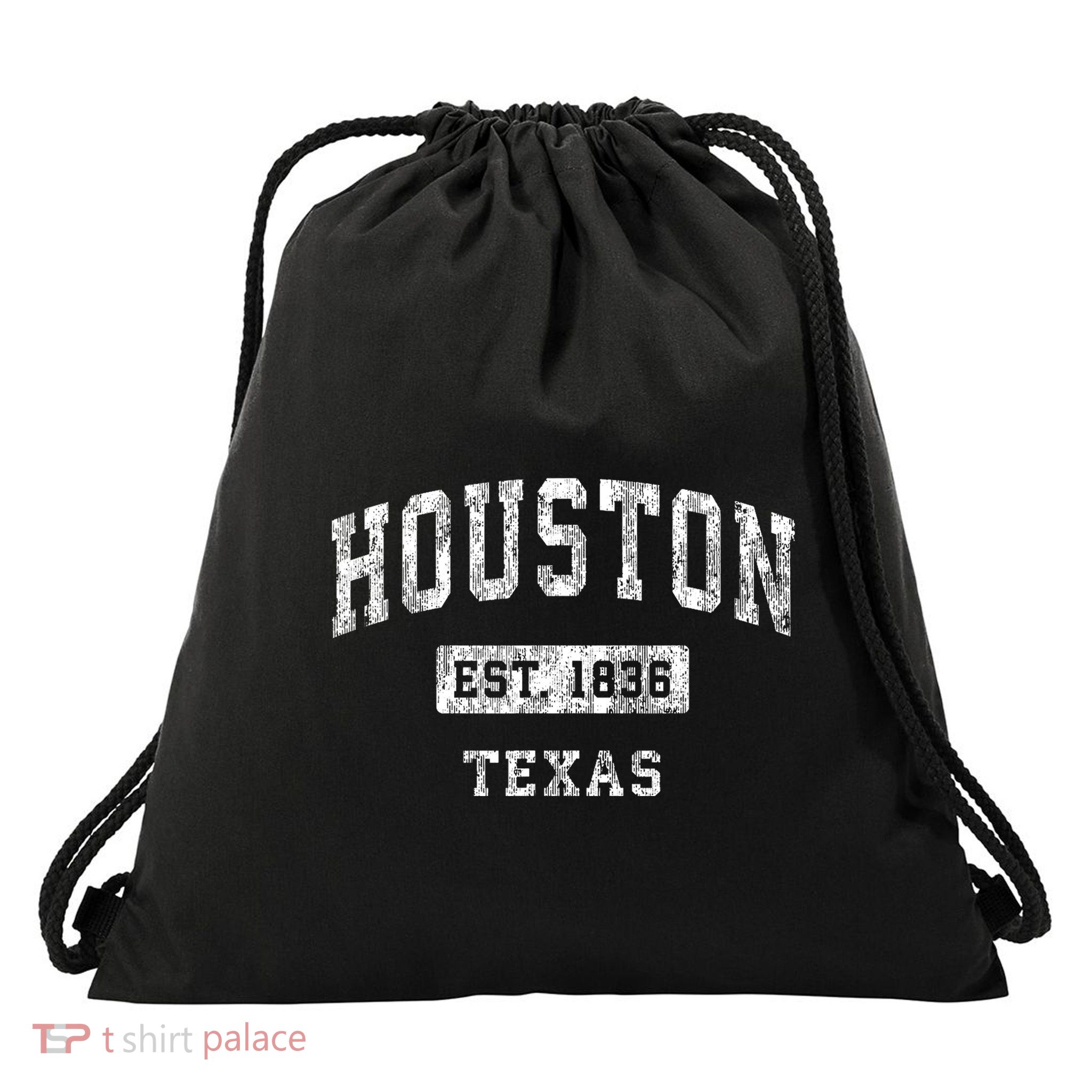 Houston Texas Tx Vintage Established Sports Drawstring Bag