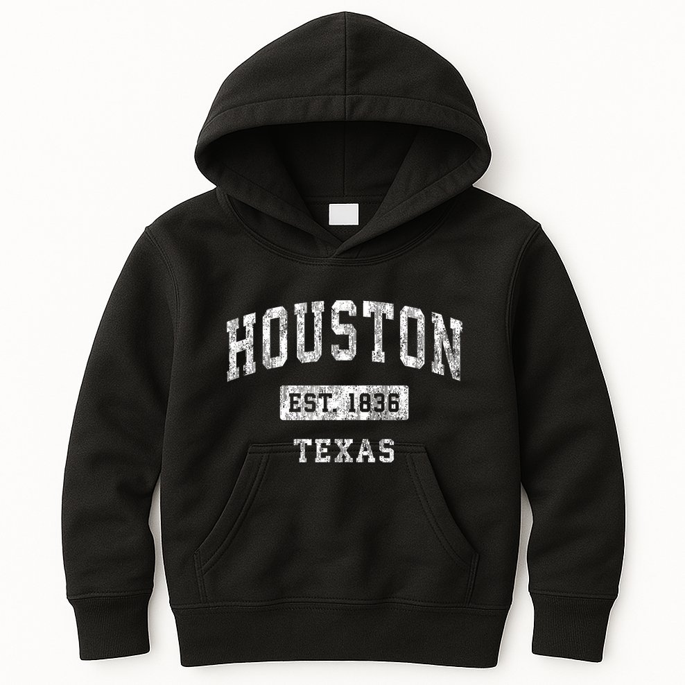Houston Texas Tx Vintage Established Sports Kids Hoodie