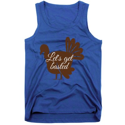 Happy Thanksgiving Turkey Design Lets Get Basted Autumn Gift Tank Top