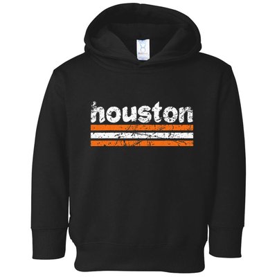 Houston Texas Three Stripe Vintage Weathered Toddler Hoodie