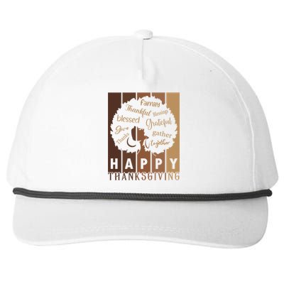 Happy Thanksgiving Thankful Blessings Thanksgiving Family Gift Snapback Five-Panel Rope Hat