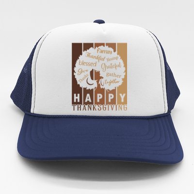 Happy Thanksgiving Thankful Blessings Thanksgiving Family Gift Trucker Hat