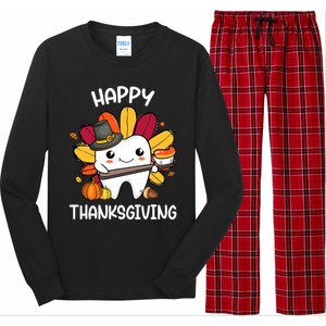 Happy Thanksgiving Teeth Dental Squad Turkey Thanksgiving Gift Long Sleeve Pajama Set