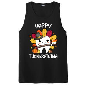 Happy Thanksgiving Teeth Dental Squad Turkey Thanksgiving Gift PosiCharge Competitor Tank