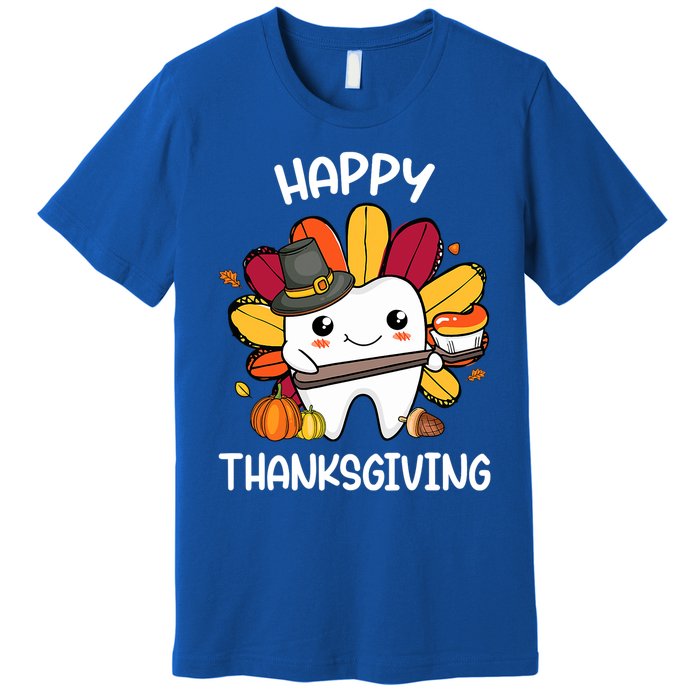 Happy Thanksgiving Teeth Dental Squad Turkey Thanksgiving Gift Premium T-Shirt