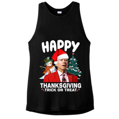 Happy Thanksgiving Trick Or Treat Funny Joe Biden Ladies PosiCharge Tri-Blend Wicking Tank