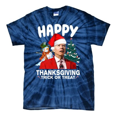 Happy Thanksgiving Trick Or Treat Funny Joe Biden Tie-Dye T-Shirt