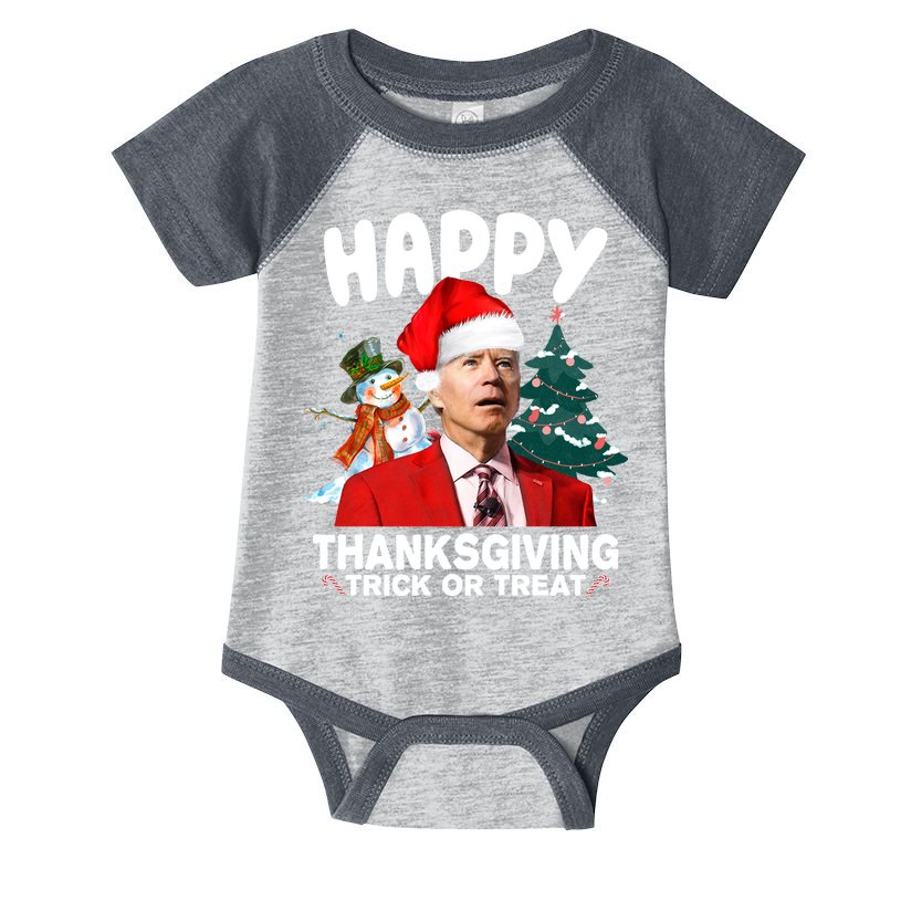 Happy Thanksgiving Trick Or Treat Funny Joe Biden Infant Baby Jersey Bodysuit