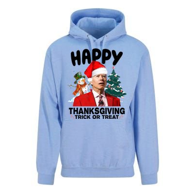 Happy Thanksgiving Trick Or Treat Funny Joe Biden Unisex Surf Hoodie