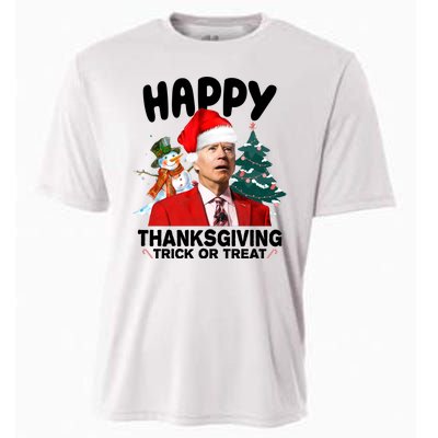 Happy Thanksgiving Trick Or Treat Funny Joe Biden Cooling Performance Crew T-Shirt