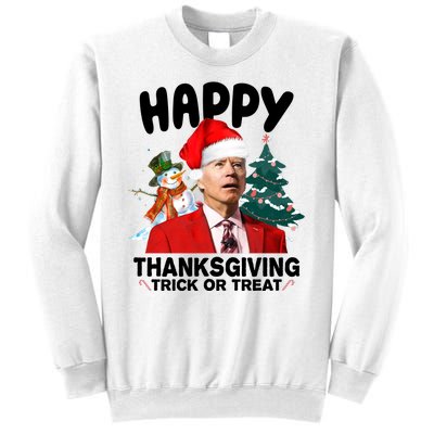 Happy Thanksgiving Trick Or Treat Funny Joe Biden Sweatshirt