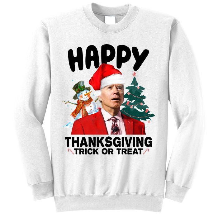 Happy Thanksgiving Trick Or Treat Funny Joe Biden Sweatshirt