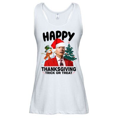 Happy Thanksgiving Trick Or Treat Funny Joe Biden Ladies Essential Flowy Tank