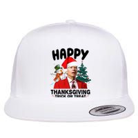 Happy Thanksgiving Trick Or Treat Funny Joe Biden Flat Bill Trucker Hat