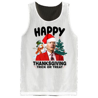 Happy Thanksgiving Trick Or Treat Funny Joe Biden Mesh Reversible Basketball Jersey Tank