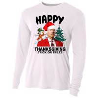 Happy Thanksgiving Trick Or Treat Funny Joe Biden Cooling Performance Long Sleeve Crew