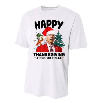 Happy Thanksgiving Trick Or Treat Funny Joe Biden Performance Sprint T-Shirt