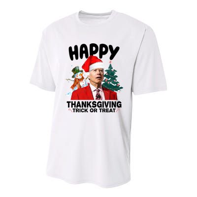 Happy Thanksgiving Trick Or Treat Funny Joe Biden Youth Performance Sprint T-Shirt