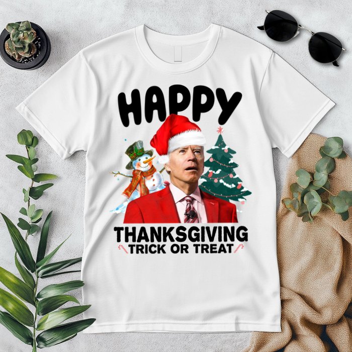 Happy Thanksgiving Trick Or Treat Funny Joe Biden Premium T-Shirt