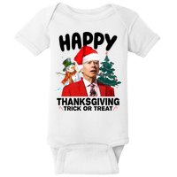 Happy Thanksgiving Trick Or Treat Funny Joe Biden Baby Bodysuit