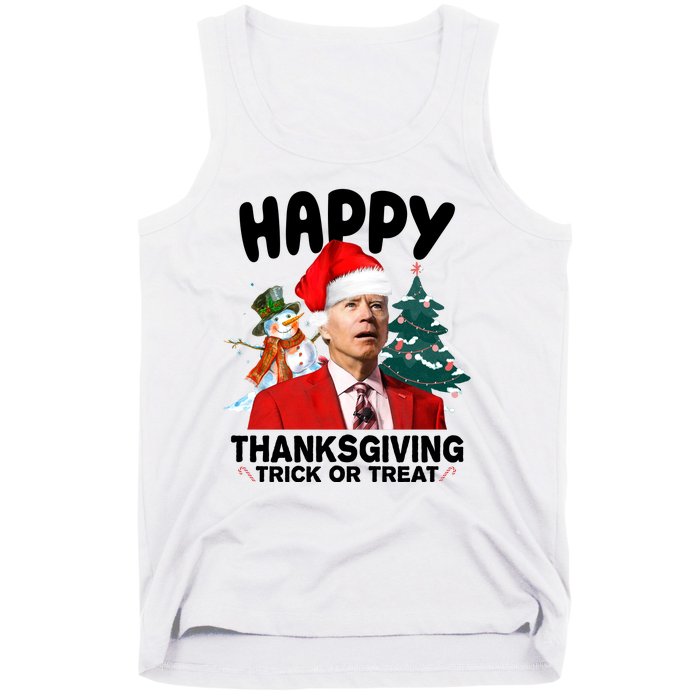 Happy Thanksgiving Trick Or Treat Funny Joe Biden Tank Top