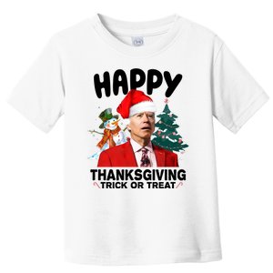 Happy Thanksgiving Trick Or Treat Funny Joe Biden Toddler T-Shirt