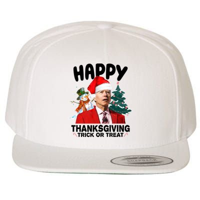 Happy Thanksgiving Trick Or Treat Funny Joe Biden Wool Snapback Cap