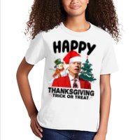 Happy Thanksgiving Trick Or Treat Funny Joe Biden Kids T-Shirt