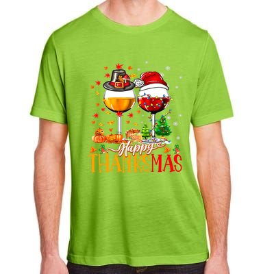 Happy Thanksmas Thanksgiving Christmas Ugly Xmas Pajamas Gift Adult ChromaSoft Performance T-Shirt