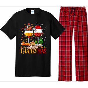 Happy Thanksmas Thanksgiving Christmas Ugly Xmas Pajamas Gift Pajama Set