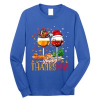 Happy Thanksmas Thanksgiving Christmas Ugly Xmas Pajamas Gift Long Sleeve Shirt