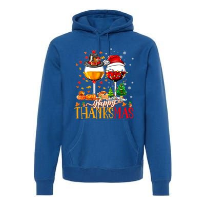 Happy Thanksmas Thanksgiving Christmas Ugly Xmas Pajamas Gift Premium Hoodie