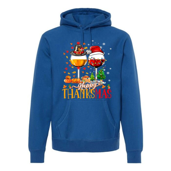 Happy Thanksmas Thanksgiving Christmas Ugly Xmas Pajamas Gift Premium Hoodie